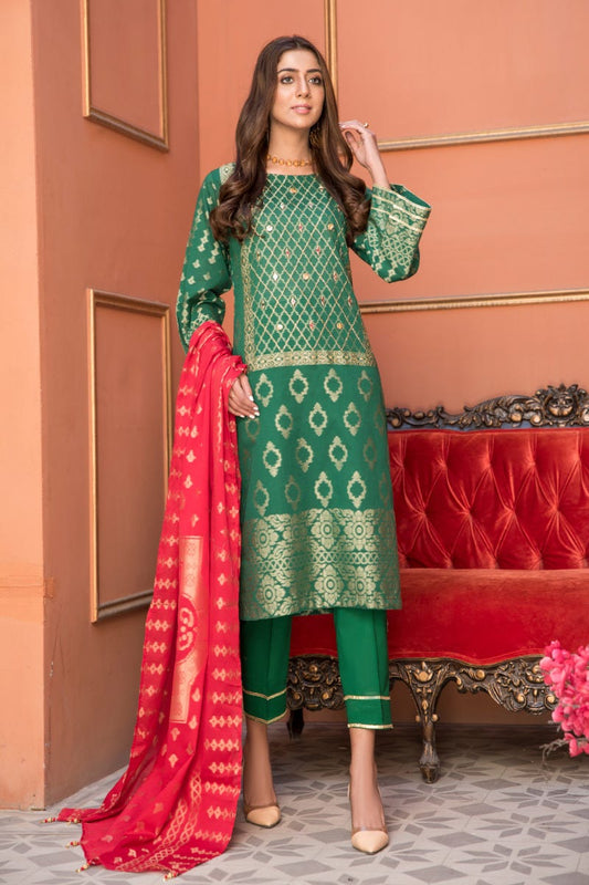 Jacquard Lawn Ready to Wear Dress with Handwork by Zaiwa 13