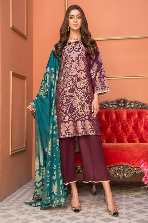 Jacquard Lawn Ready to Wear Dress with Handwork by Zaiwa 05