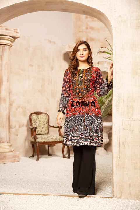 Winter Ready to Wear Embroidered Kurta by Zaiwa 03