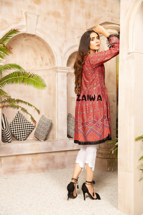 Winter Ready to Wear Embroidered Kurta by Zaiwa 04