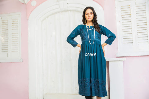 Ready to Wear Winter Embroidered Kurta by Zaiwa 02